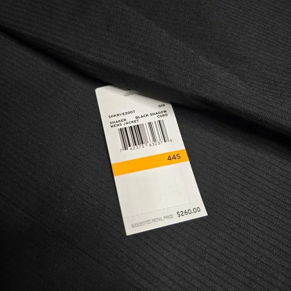Perry Ellis Portfolio Mens Blazer 44S Slim Fit Black Shadow‎ Cord NWT